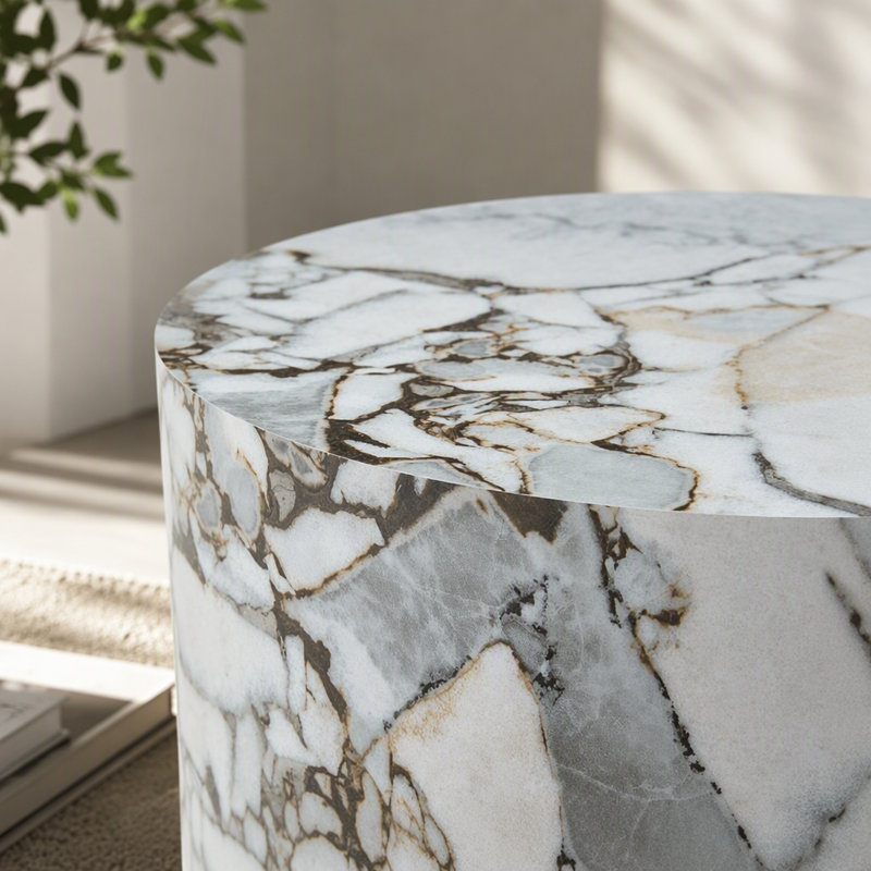 Round Coffee Table, White