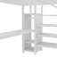 Grand lit mezzanine avec bureau en L et port USB, lit mezzanine en métal avec garde-robe et tablette réglable, lit mezzanine haut avec DEL pour enfants, adolescents, adultes