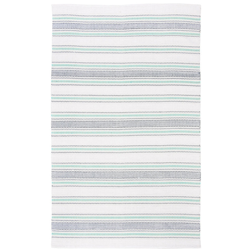 Breckenridge Hand Woven Cotton Striped Rug, Rectangle 3' x 5'