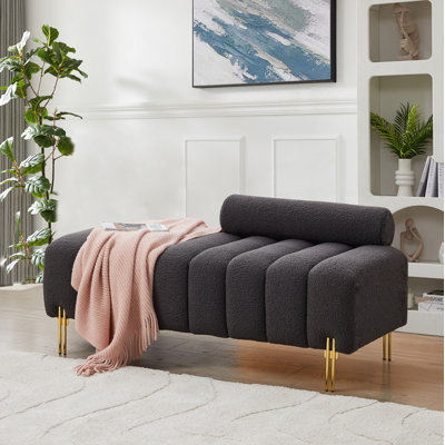 Banc d'appoint rembourré 54 "Adalyna Boucle