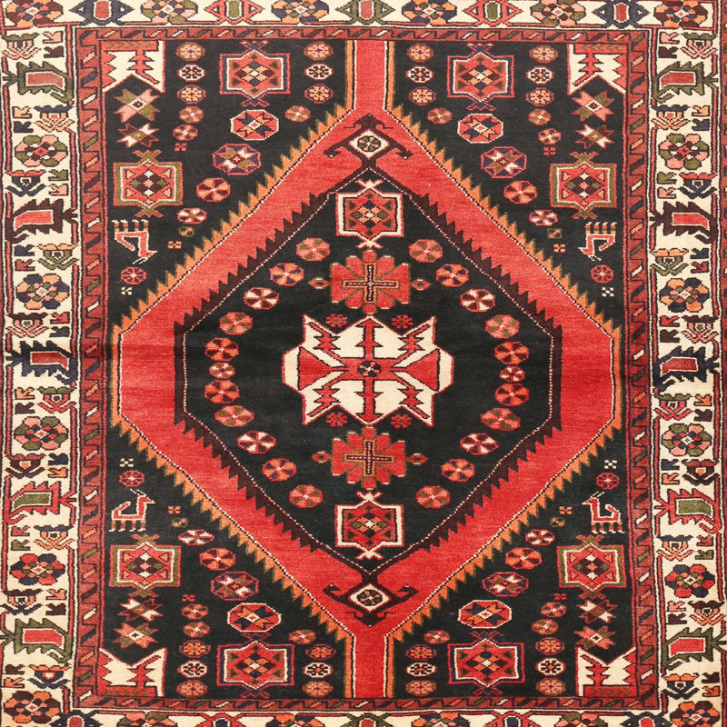 Tapis rouge à motif sud-ouest, Carré 8 pi
