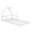 Lit de plancher avec rails, tête de lit en forme de maison et clôture-1228633522-1228633521