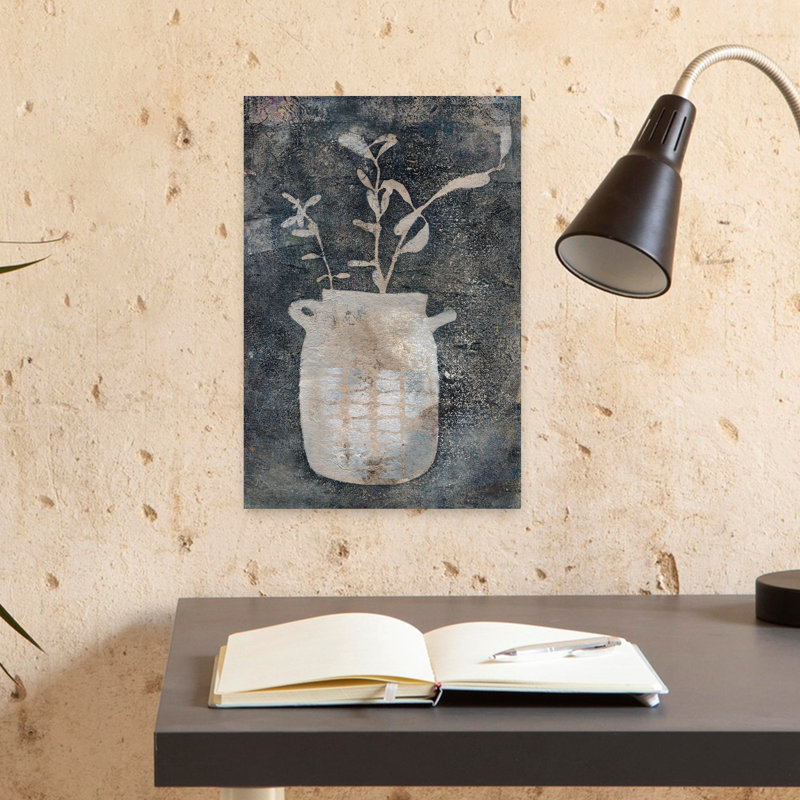 «Fragile force», art contemporain minimaliste, plante naturelle, H 18 po x l 12 po