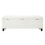 Banc blanc avec rangement, pieds en bois d'hévéa, capacité de charge de 300 lb, capitonnage à boutons et coutures en losange, charnières douces, idéal pour la décoration intérieure, espace de rangement, style, pièce