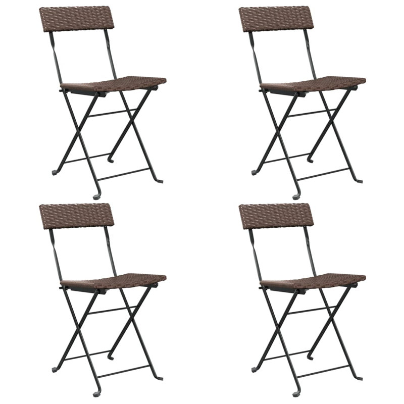 Annecliffe Folding Patio Dining Side Chair, Brown