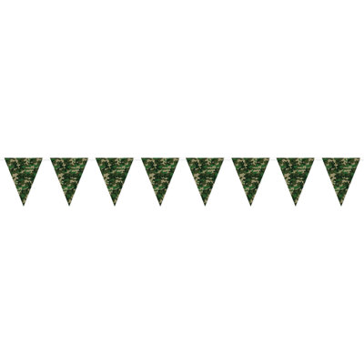 Camo Pennant Banner - 11" x 12' - Pack of 12