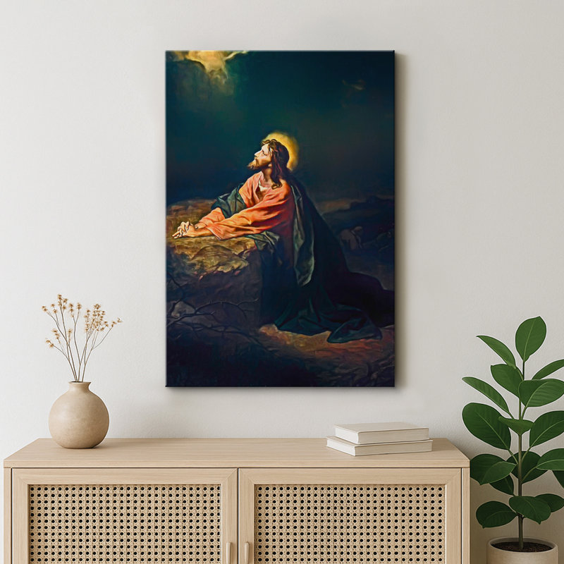 Christ in Gethsemane, H 48 po x l 32 po x P 1,5 po, Toile tendue