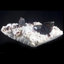Quartz fumé avec grenats spessartine et opale Hyalite.