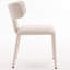 Chaise de salle à manger moderne et minimaliste, chaise rembourrée en tissu beige avec structure en acier évasée et coussin en mousse-1892648235