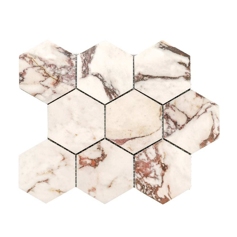 Cala Rosso 4" x 4" Hexagon Porcelain Mosaic Tile