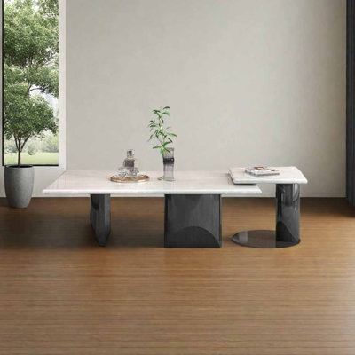 Light luxury rectangular marble coffee table