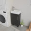 Meuble-lavabo autoportant avec lavabo en céramique encastré