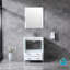 Ensemble de meuble-lavabo simple l 30 po x P 18,25 po, plateau en céramique blanche, miroir 28 po et ensemble de robinets en chrome Volez-51244966