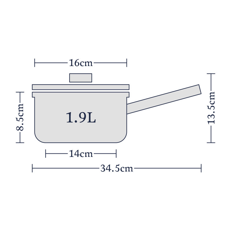 Element (Hard Anodised) Non-Stick Aluminum Saucepan, 1.9 L