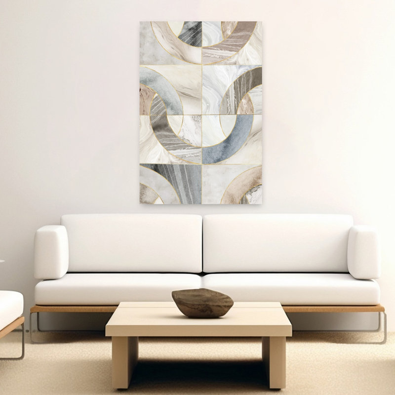 Art abstrait mosaïque sérénité contemporaine, 60" H x 40" W