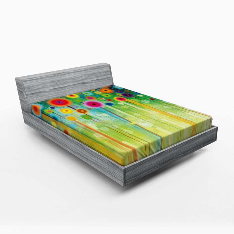 Microfiber Floral Fitted Sheet, Full Fitted Sheet