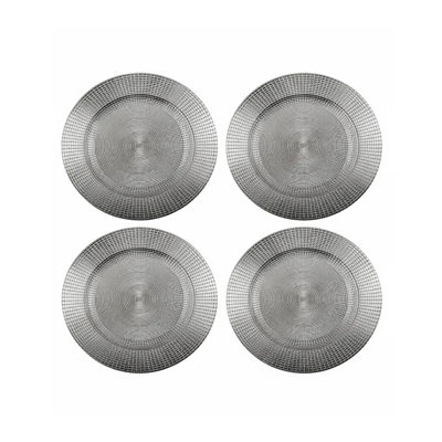 Estelle Silver Plated Set Of 4 Charger Plates 13"D