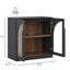 Buffet arqué avec portes et tablette en verre, ébène-951468254