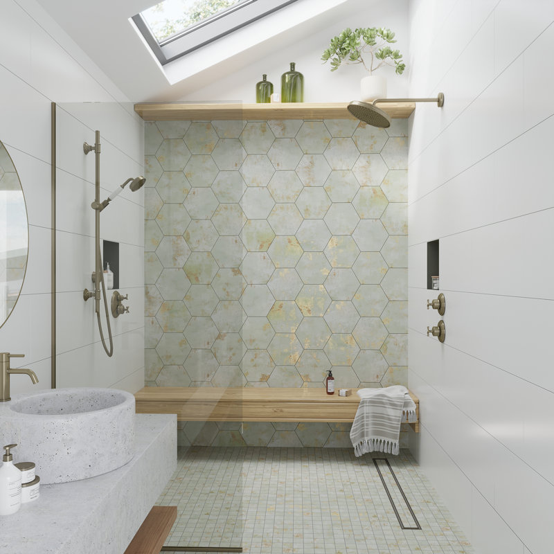 Aureate 2" x 2" Porcelain Grid Mosaic Wall & Floor Tile, Green