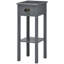Table de bout à 2 niveaux avec tiroir, table de bout étroite avec tablette inférieure HOMcom, pour le salon ou la chambre à coucher, gris, table-1043295760