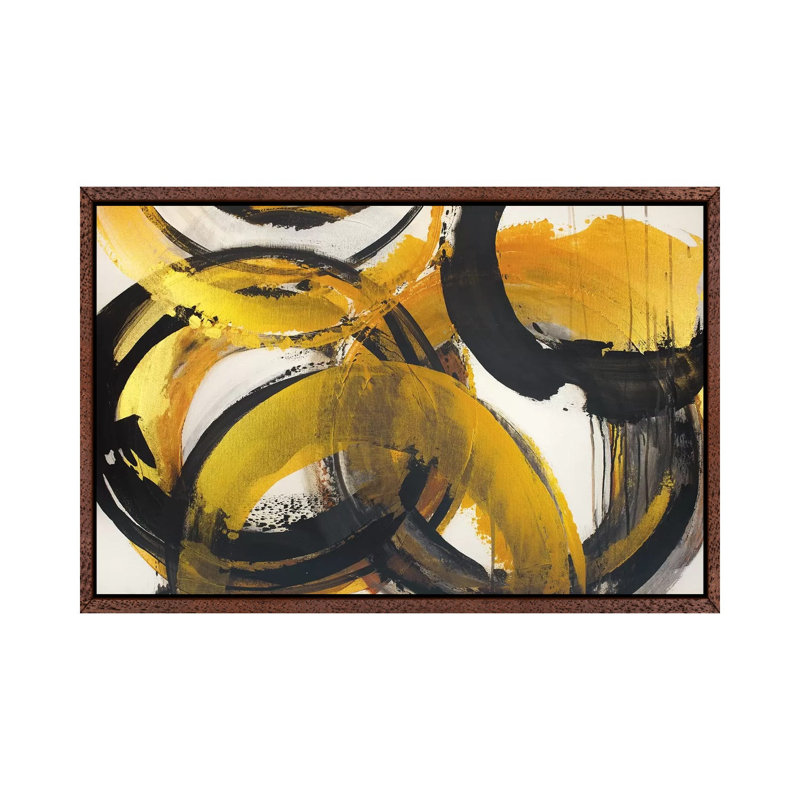 Emblem Of Eternity by Jude Remedios - Painting on Canvas, 66.04cm H x 101.6cm W x 3.81cm D, Classic Brown Wood Framed