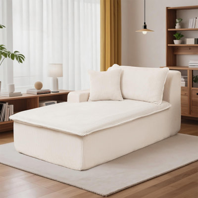 Oversized Cloud Corduroy Upholstered Chaise Lounge Chair Sofa Bed No Assembly Required