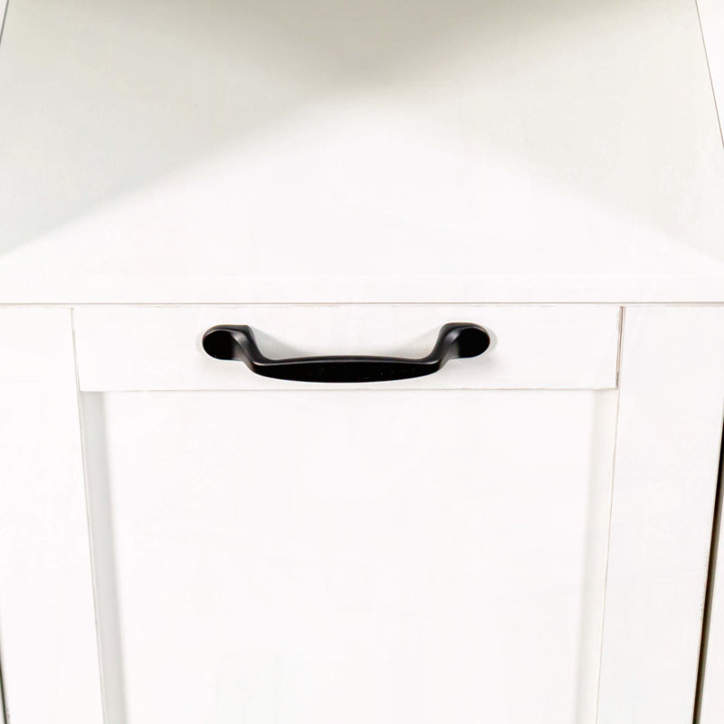 Armoire à linge avec sacs à doublure amovibles et tablette ouverte