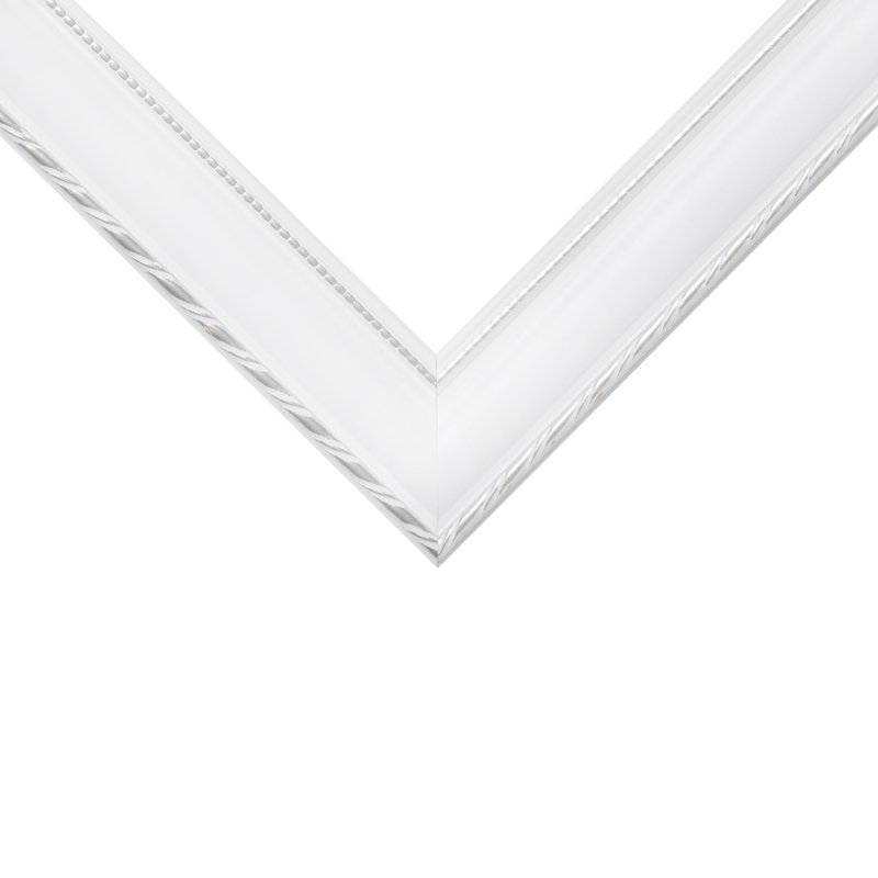 Deveny White Silver Solid Wood Picture Frame with Mat, 24" x 30" Matted to 20" x 26"