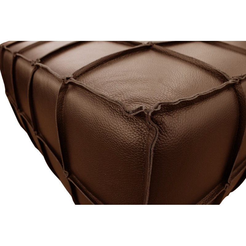 Pouf en cuir Lunarae, Brun