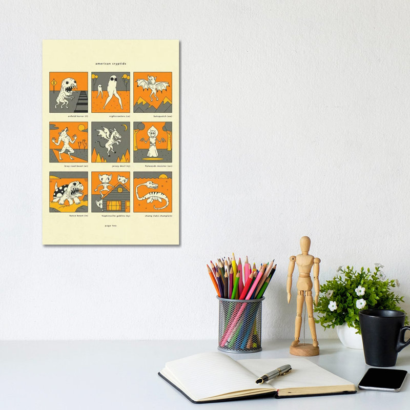 American Cryptids Page II by Jazzberry Blue - Wrapped Canvas Print, 20.32 cm H x 30.48 cm W