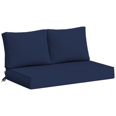48" X 24" Waterproof Outdoor Loveseat Cushion Set, Patio Furniture Replacement