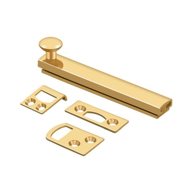 Brass Latch/Catch/Bolt, PVD Polished Brass, 1.9375" H x 4" W x 1.5625" D