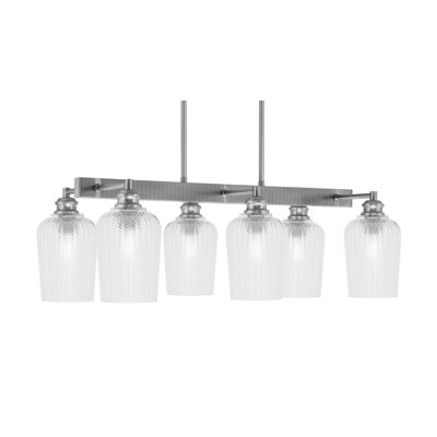 Barre d'éclairage 6 lumières Edge avec verre texturé 5 po