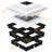 White Low Voltage Solar Powered Integrated LED Fence Post Cap Light 3.5 In. X 3.5 In. with Base Adapter Included Pack