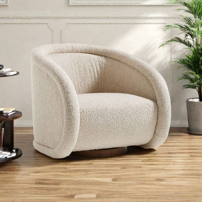 Comfortable solid wood rotating lounge chair
