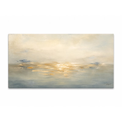 Tableau panoramique sur toile tendue « Lumière côtière dorée »