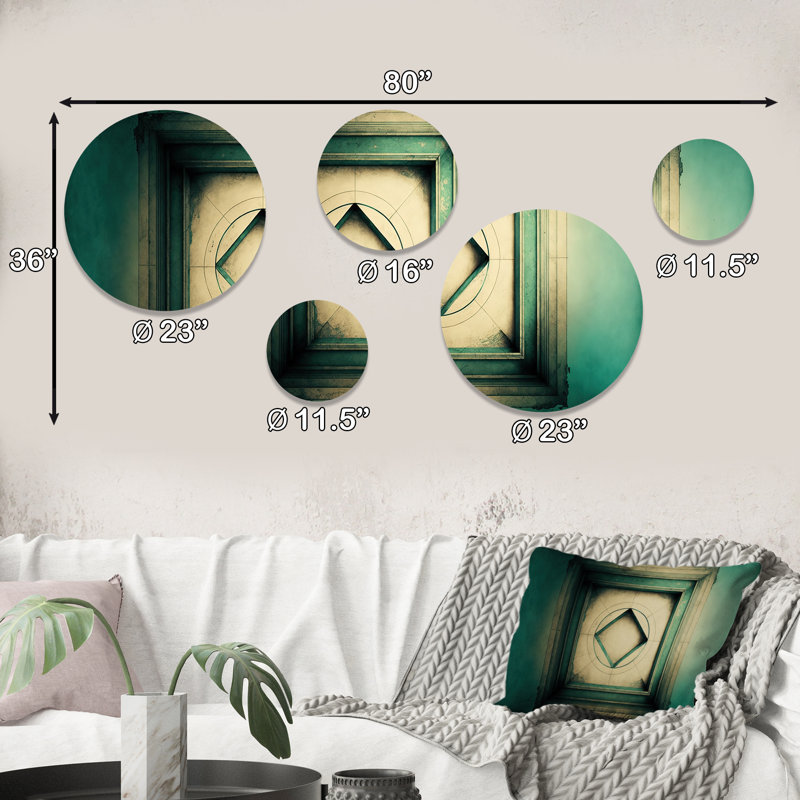 Intime illustrations dans des tons rétro délavés VI - Décoration murale géométrique moderne en métal