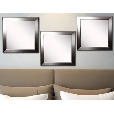 Ensemble de 3 miroirs muraux modernes et contemporains argentés Undercliff Nikodemos