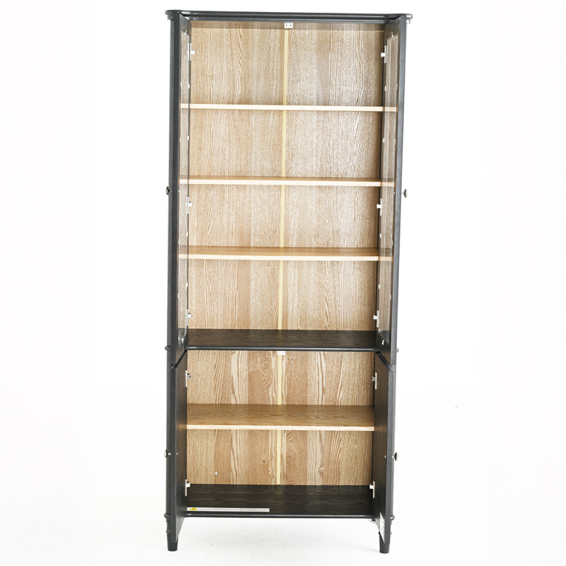 Armoire haute avec portes doubles en verre