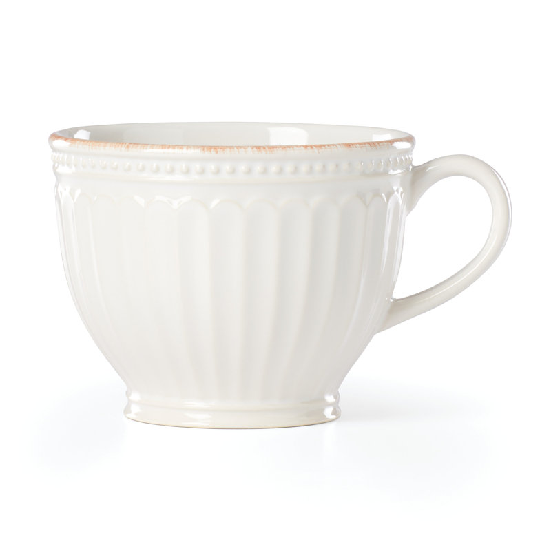 Lenox French Perle Groove Latte Mug, White
