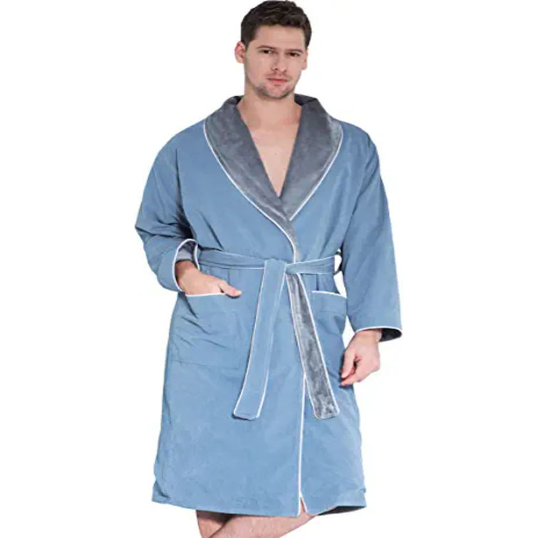 SEYANTE Cotton Terry Cloth Mid-Calf Bathrobe with Pockets - Wayfair Canada