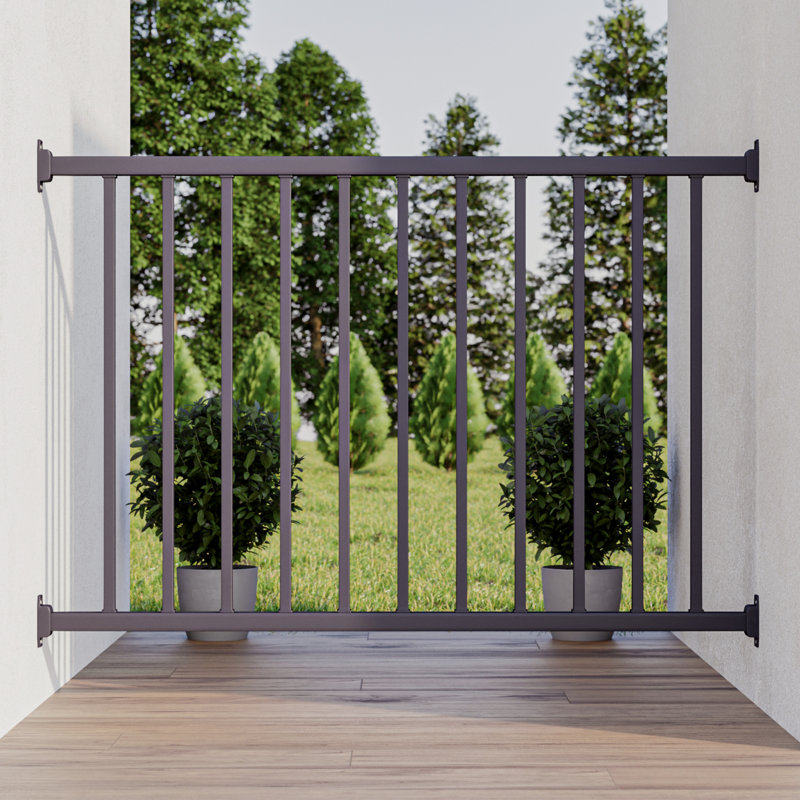 Matte Black Metal Handrail Kit for Porch and Deck