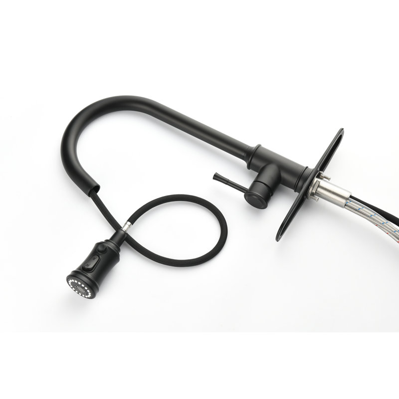 Stainless Steel Pull Down Kitchen Faucet In Matt Black, Rust Coating For Long-Term Performance Black Out Faucet, Made, Corrosion Finish Durability