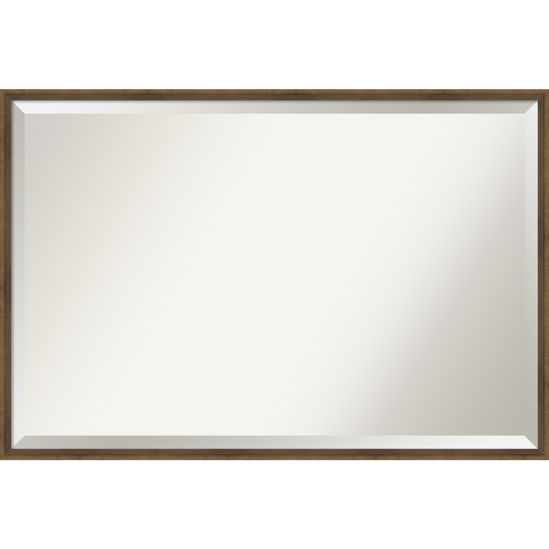 Mettawa Solid Wood Wall Mirror, Bronze, 25.25" x 37.25"