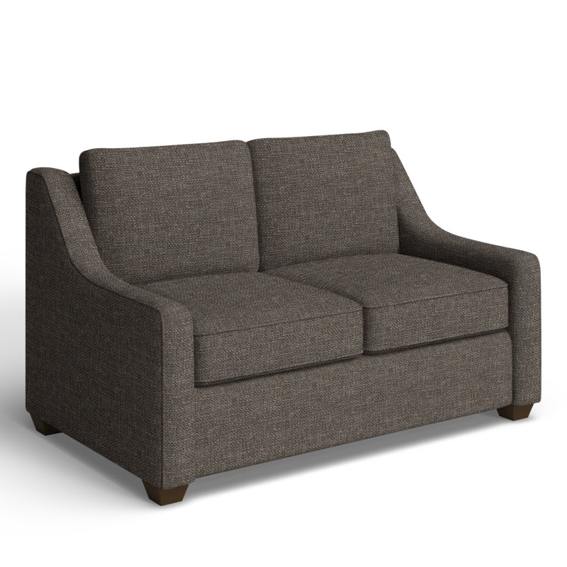 Canapé-lit rembourré de 56 po Gemi, Tissage natté gris anthracite Drusky Sustain®
