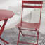 3 bistro de patio pliable, rouge - Table et chaises en métal pour l'extérieur et l'intérieur