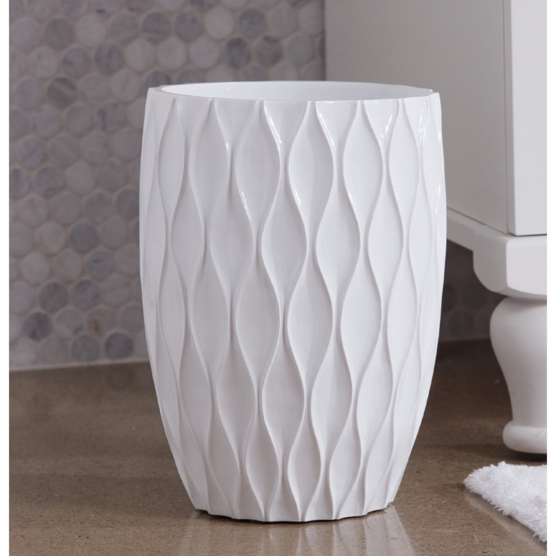 Corbeille ouverte en résine blanche Wave - 1,5 gallons, Blanc