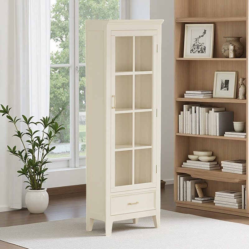 Vitrine moderne, simple et légère de luxe, Crème, crème