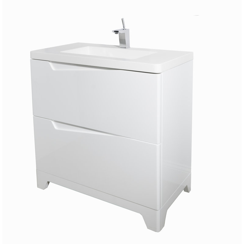 Dedham Single Bathroom Vanity with Ceramic Top, 24"