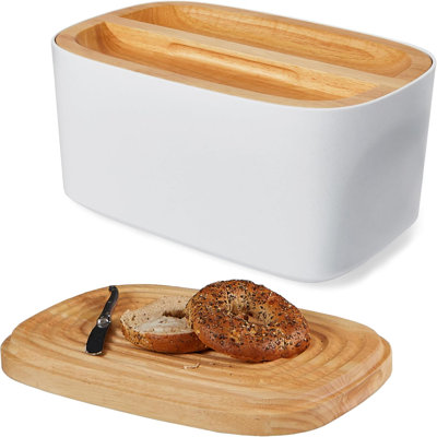 Grande boîte à pain pouvant accueillir des pains au levain et plus encore avec une planche à découper
